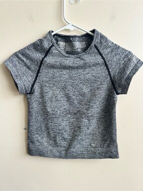 Victorias Secret Pink Grey Activewear Workout Cropped Shirt Seamless S